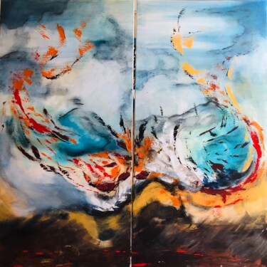 Painting titled "SULFURE" by Pascale Rey-Texier, Original Artwork, Acrylic Mounted on Wood Stretcher frame