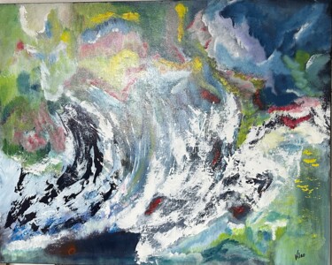 Peinture intitulée "UNE VAGUE DANS LE J…" par Pascale Rey-Texier, Œuvre d'art originale, Acrylique Monté sur Châssis en bois