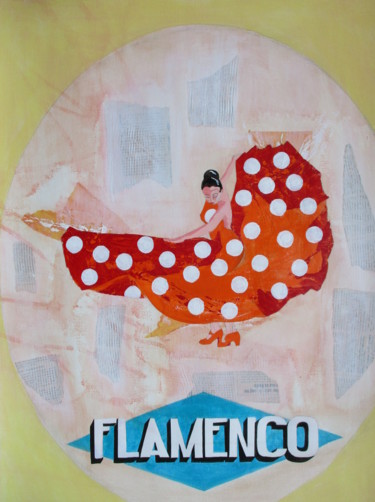 Painting titled "Flamenco" by Pascale Rodriguez, Original Artwork, Acrylic