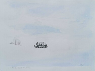 Peinture intitulée "Perdu dans le blanc" par Pascale Rodriguez, Œuvre d'art originale, Aquarelle