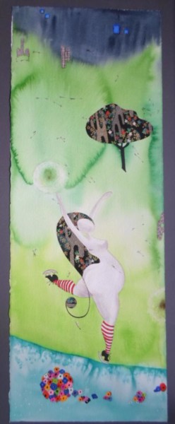 Malarstwo zatytułowany „Les filles à la van…” autorstwa Pascale Rodriguez, Oryginalna praca, Akwarela