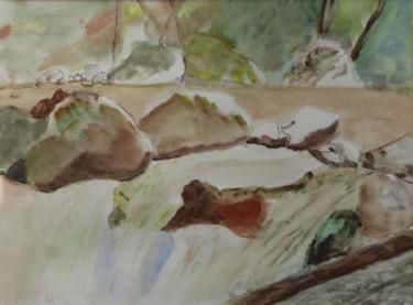 Malerei mit dem Titel "cascade et torrent…" von Pascale Coutoux, Original-Kunstwerk, Aquarell