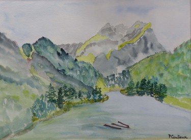 Peinture intitulée "Lac Vallon en Haute…" par Pascale Coutoux, Œuvre d'art originale, Aquarelle