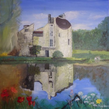 Malerei mit dem Titel "Château de la chass…" von Pascale Coutoux, Original-Kunstwerk, Acryl