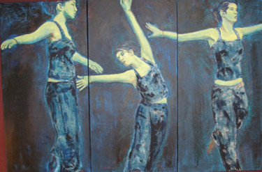 Peinture intitulée "un, deux, trois pas" par Pascale Garnier, Œuvre d'art originale