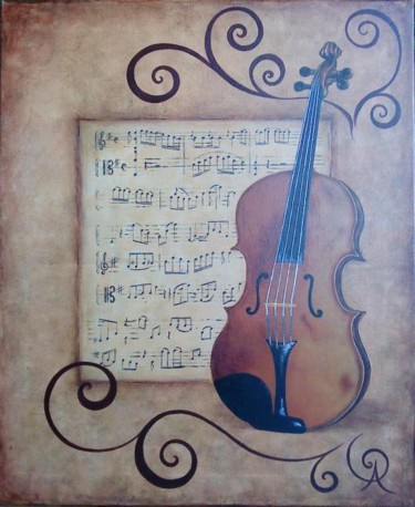 Pittura intitolato "Violino e Viola" da Pascale Renault, Opera d'arte originale, Acrilico