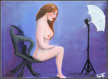 Painting titled "La modèle au studio…" by Pascaly, Original Artwork
