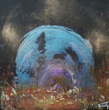 Peinture intitulée "Gaïa la Bleue" par Pascaly, Œuvre d'art originale, Acrylique