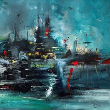 Malerei mit dem Titel "" Harbor V "" von Mo Tuncay (Paschamo), Original-Kunstwerk, Acryl