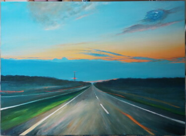 Pintura titulada "evening journey" por Pashexi, Obra de arte original, Oleo