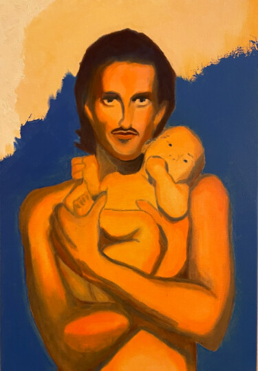 绘画 标题为“Jesus and Child / M…” 由Pierre Heiffel, 原创艺术品, 油