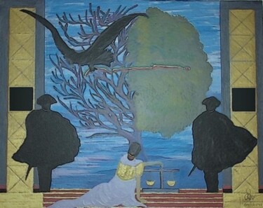 Pittura intitolato "IVSTITIA" da Pasqualino Ruiu (Lino Ruiu), Opera d'arte originale