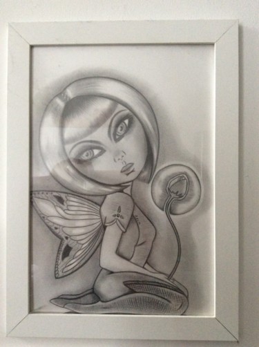 Drawing titled "petite fée" by Pasthete // Salima Woestyn, Original Artwork, Pencil