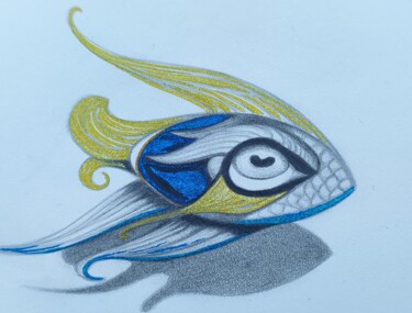 Rysunek zatytułowany „poisson Pasthete” autorstwa Pasthete // Salima Woestyn, Oryginalna praca, Ołówek