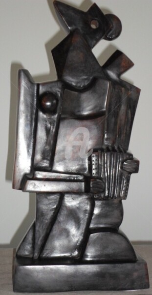 Rzeźba zatytułowany „accordeoniste” autorstwa Patrice  Donald Laborie, Oryginalna praca, Metale