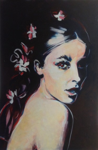 Painting titled "California Girl" by Patdumez, Original Artwork, Acrylic Mounted on Wood Stretcher frame