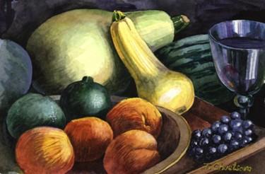 Painting titled "Fruits and Vine" by Tatiana Kremlev (Chvetsova), Original Artwork, Oil