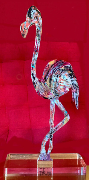 Scultura intitolato "FLAMAND PLEXIGLAS 40" da Patmoli, Opera d'arte originale, Resina