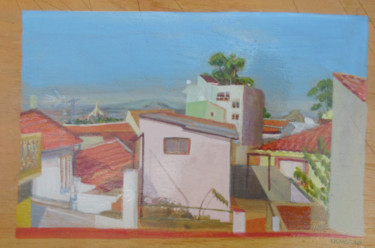 Pittura intitolato ""De la terrasse" -…" da Patou Deballon, Opera d'arte originale, Acrilico