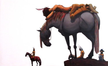 Malerei mit dem Titel ""Indiens"" von Patou Deballon, Original-Kunstwerk, Acryl
