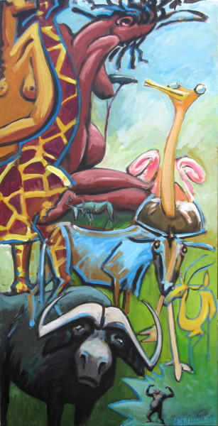 Schilderij getiteld ""Savane" - sabana -…" door Patou Deballon, Origineel Kunstwerk, Acryl
