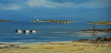 Painting titled "Bretagne n° 2326" by Patrice Butel, Original Artwork, Oil Mounted on Wood Stretcher frame