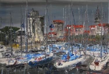 Pittura intitolato "Vieux Port La Roche…" da Patrice Butel, Opera d'arte originale, Olio