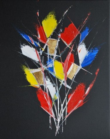 Peinture intitulée "Abstraction florale…" par Patrice Butel, Œuvre d'art originale, Huile