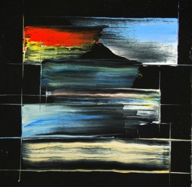 Peinture intitulée "Abstrait n°81 "Sky…" par Patrice Butel, Œuvre d'art originale, Huile