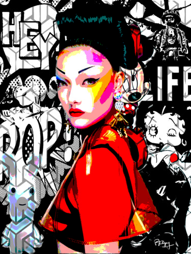 Digitale Kunst getiteld "chinese pop dessin" door Patrice Fligny, Origineel Kunstwerk, 2D Digital Work