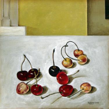 Painting titled "Les cerises" by Patrice Lannoy, Original Artwork, Acrylic Mounted on Wood Stretcher frame