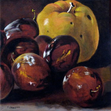 Peinture intitulée "Nature morte à la p…" par Patrice Lannoy, Œuvre d'art originale, Acrylique Monté sur Châssis en bois