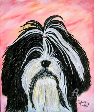 Tekening getiteld "Le Shih-Tzu de Cann…" door Patrice Le Gall, Origineel Kunstwerk, Acryl