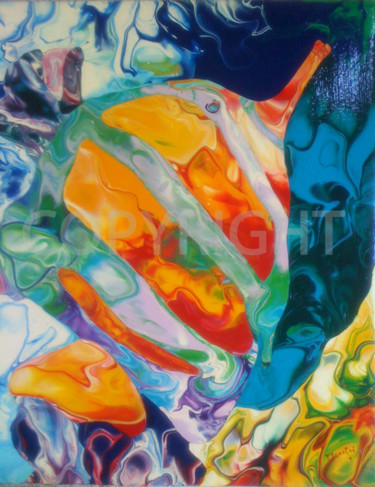 Peinture intitulée "poisson tropical or…" par Patrice Maestri, Œuvre d'art originale, Huile