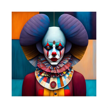 Arts numériques intitulée "LE CLOWN - 1" par Patrice Vial, Œuvre d'art originale, Peinture numérique