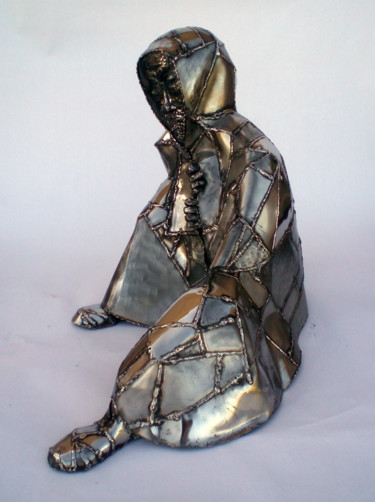 Skulptur mit dem Titel "L'indiferece" von Bueno Patrice, Original-Kunstwerk, Metalle