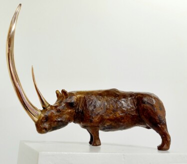 Escultura intitulada "P Rhino  sur demande" por Bueno Patrice, Obras de arte originais, Bronze
