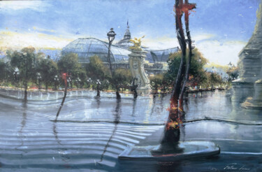 Painting titled "Le grand palais" by Patrice Larue, Original Artwork, Oil