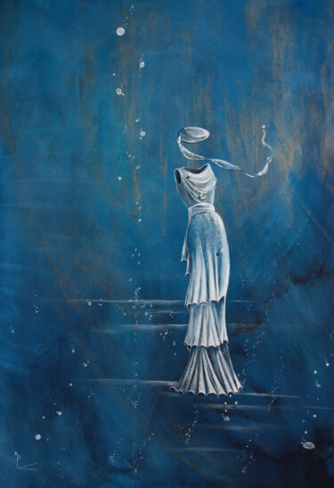 Painting titled "divine" by Patricia Blondel, Original Artwork, Acrylic Mounted on Wood Panel