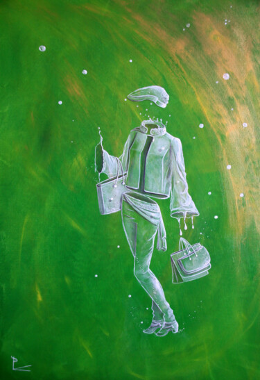 Картина под названием "shopping" - Patricia Blondel, Подлинное произведение искусства, Акрил Установлен на Деревянная панель