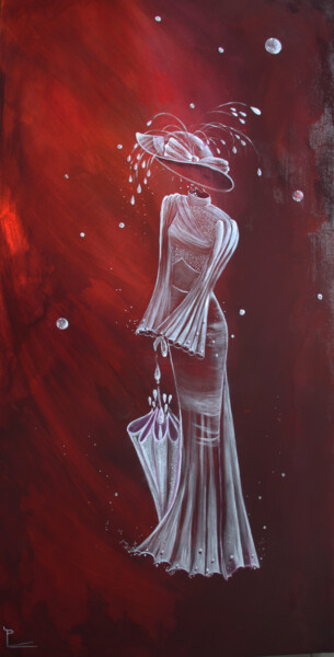 Painting titled "lady" by Patricia Blondel, Original Artwork, Acrylic Mounted on Wood Stretcher frame