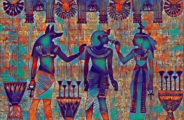 Arte digitale intitolato "Corte egipcia" da Patricia Brown (Artedibujopbrown), Opera d'arte originale, Immagine generata dal…