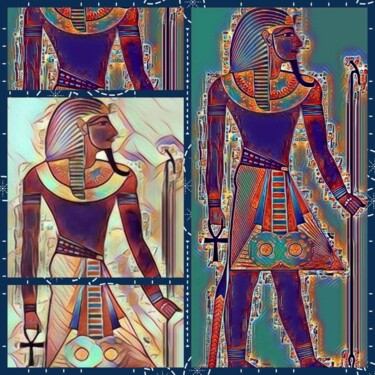 Arte digital titulada "Collage Egipcio dos" por Patricia Brown (Artedibujopbrown), Obra de arte original, Collages digitales