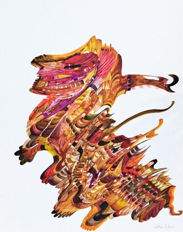 Картина под названием "Dragon" - Patrícia Calmon, Подлинное произведение искусства, Акрил