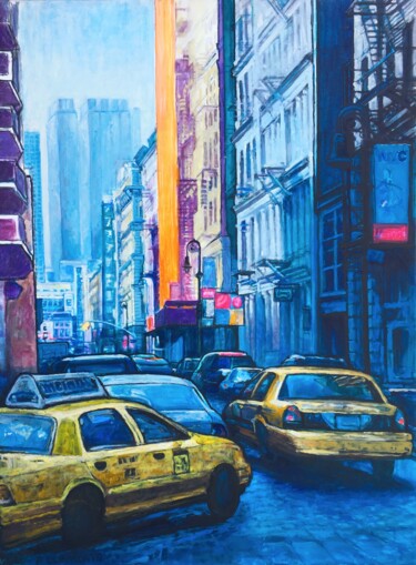 Pittura intitolato "Greenwich Village M…" da Patricia Clements Art, Opera d'arte originale, Olio Montato su Telaio per barel…