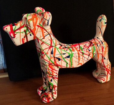 Scultura intitolato "ARTY dog.jpg" da Patricia Ducept (Art'Mony), Opera d'arte originale, Media misti