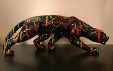 雕塑 标题为“Pop art Panther.jpg” 由Patricia Ducept (Art'Mony), 原创艺术品, 树脂
