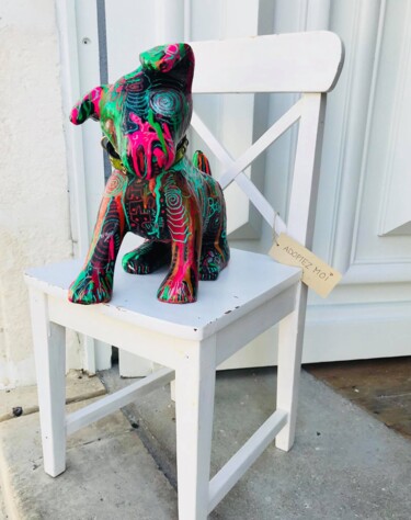Sculpture titled "Arty Jack Russel" by Patricia Ducept (Art'Mony), Original Artwork, Paper