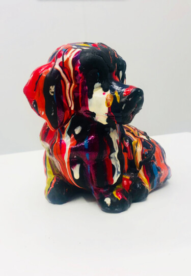 "Mini Arty Dog" başlıklı Heykel Patricia Ducept (Art'Mony) tarafından, Orijinal sanat, Rezine