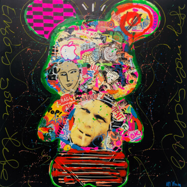 "Love pop Bear" başlıklı Tablo Patricia Ducept (Art'Mony) tarafından, Orijinal sanat, Akrilik